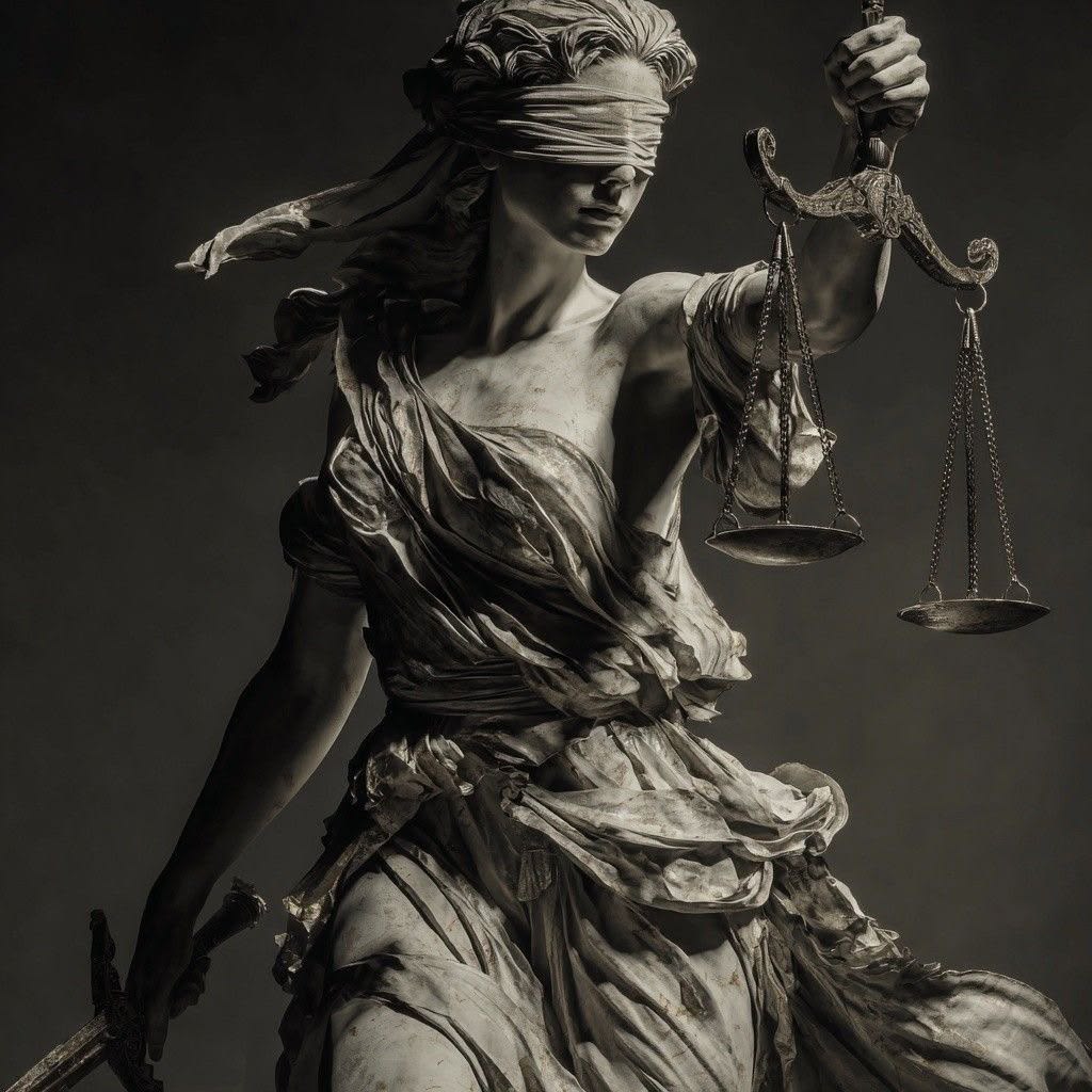 Alegoría de la justicia con la balanza y la espada